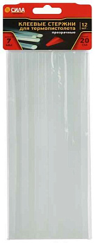 Стержень клеевой для термопистолета прозр. 7х200мм (уп.12шт) СИЛА Б0057686