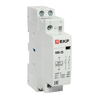 Контактор мод. КМ 25А 2NО (1 мод.) EKF