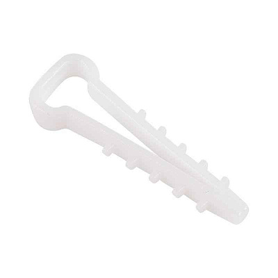 Дюбель-хомут 5-10 для плоского кабеля бел. (уп.100шт) Rexant 07-4610 