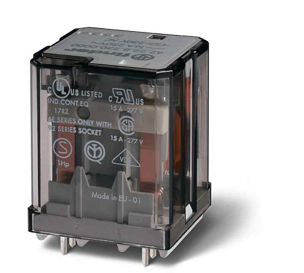 Реле силовое электромеханич. монтаж на печатную плату 3NO 16А AgCdO (зазор >/=3мм) 12В DC RTI FINDER 622390120300 