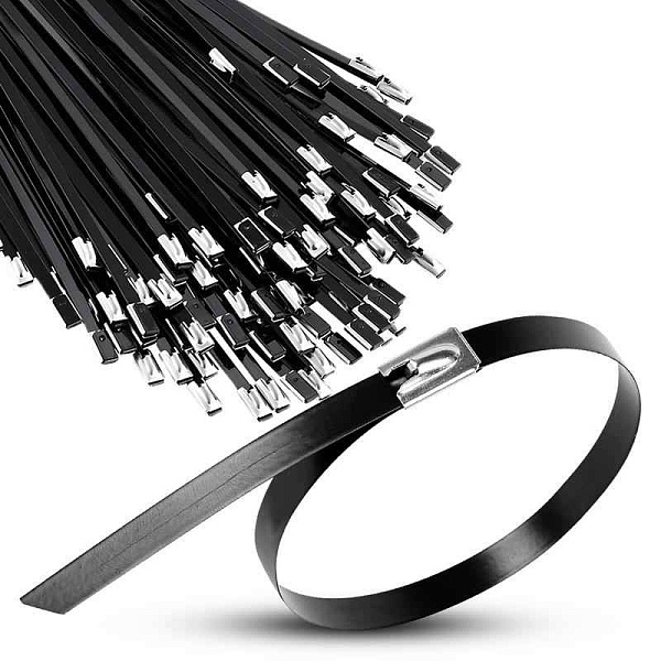 Хомут кабельный 7.9х500 сталь ANSI 304 с покрытием TOKOV ELECTRIC TKE-HM304-7.9-500-C/100 