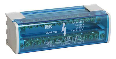 Шина нулевая в корпусе "N" 2x15 групп на DIN-рейку (ИЭК)