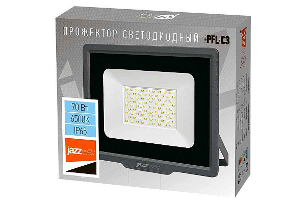 Прож.ЛЕД  70Вт 6,5К СДО PFL- C3  70w (compact) 6500K IP65  Jazzway