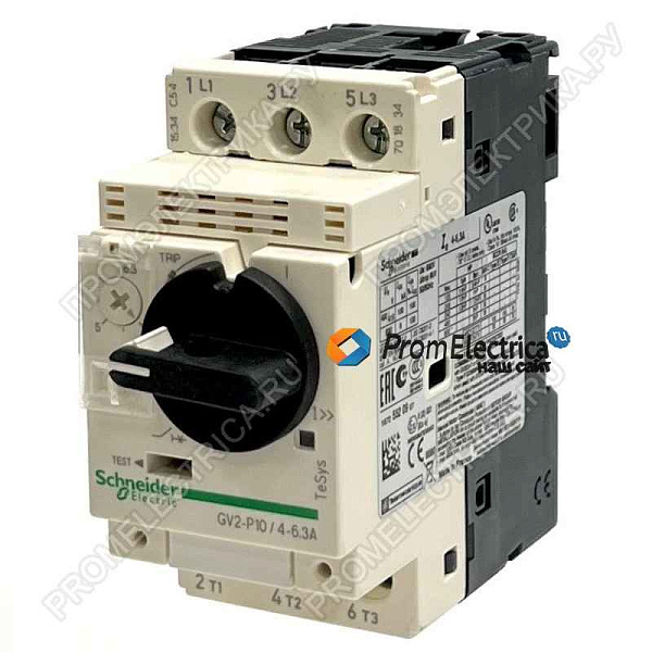 GV2P10 АВТ. ВЫКЛ С КОМБ. РАСЦЕП. 4-6,3А 