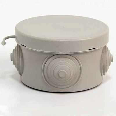 Коробка распределительная ОП 65х40мм 4 каб. вводов IP54 сер. (круг.) TOKOV ELECTRIC TKE-KR-65-40-C06 