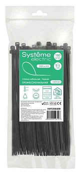 Стяжка кабельная 200х4.8 черн. (уп.100шт) SE IMT20048B