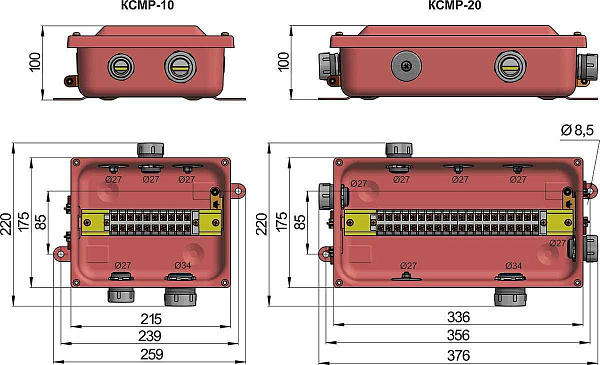 Коробка соединительная КСМР-10 У2 IP54 ГОФРОМАТИК 