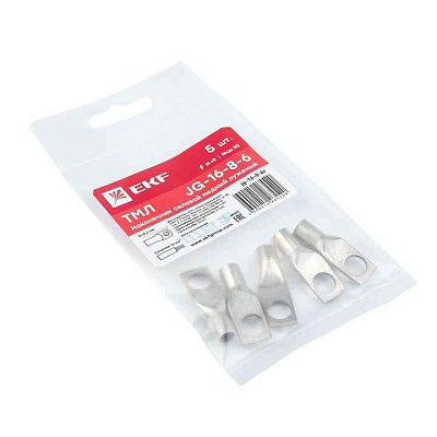 Наконечник силовой медный луженый ТМЛ JG-16-8-6 (уп.5шт) PROxima EKF jg-16-8-6r 