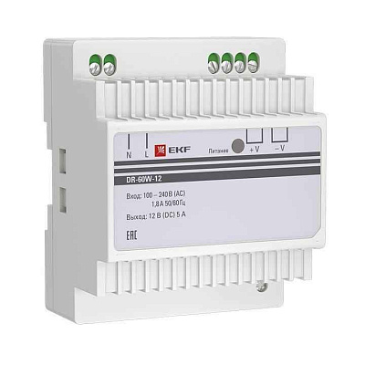 Блок питания 12В DR-60W-12 PROxima EKF dr-60w-12 