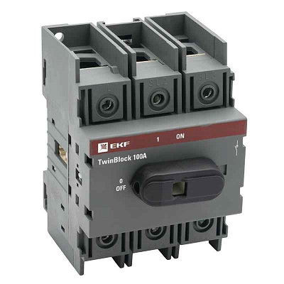 Рубильник 3п 100А с рукояткой управления для прямой установки TwinBlock PROxima EKF tb-100-3p-f 