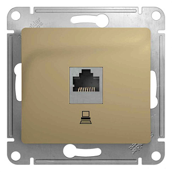 ШЭ Глосса Роз.комп. с/у RJ45, кат.5е (ФИСТАШ, б/рамки) GSL001081K (10шт/уп)
