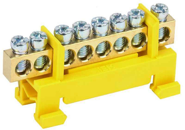 Шина PE "земля" на DIN-изол. "Стойка" ШНИ-6х9-8-С-Ж IEK YNN10-69-8P-K05 