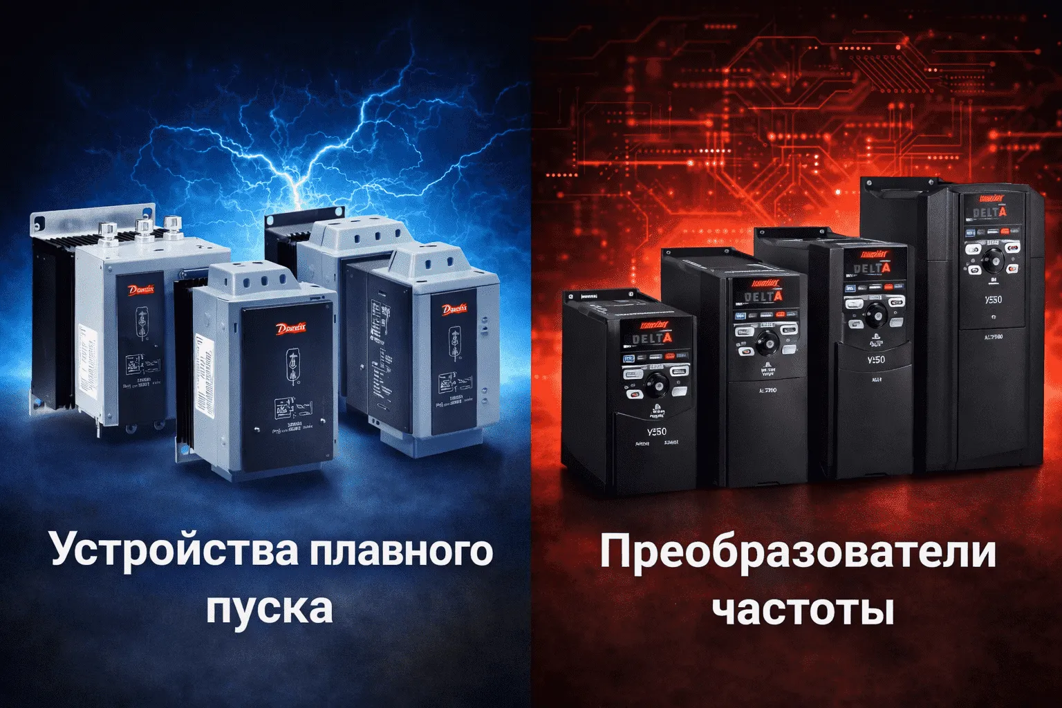 Сравнение преобразователей частоты и устройств плавного пуска<