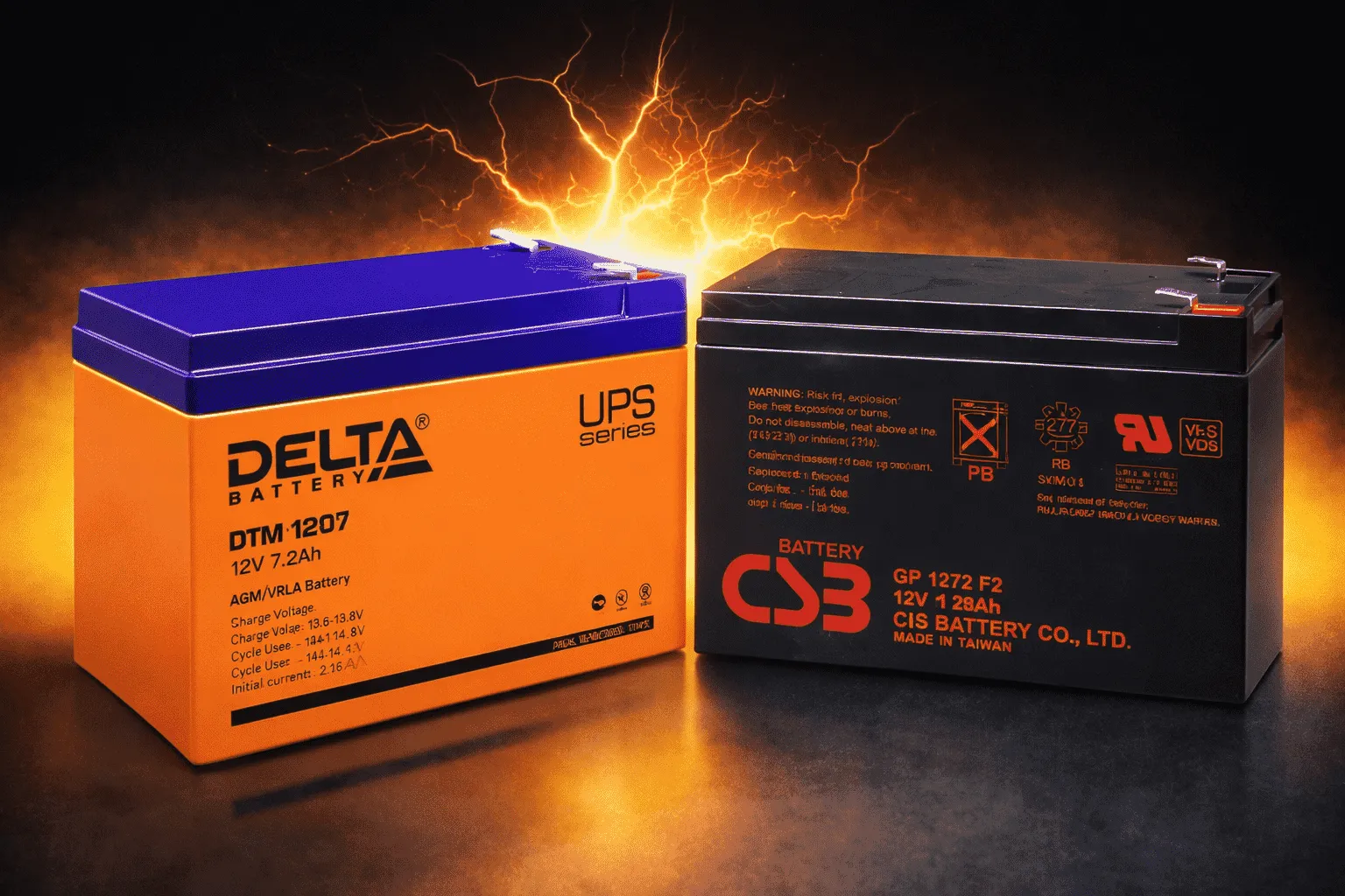 Сравнение аккумуляторов Delta и CSB<