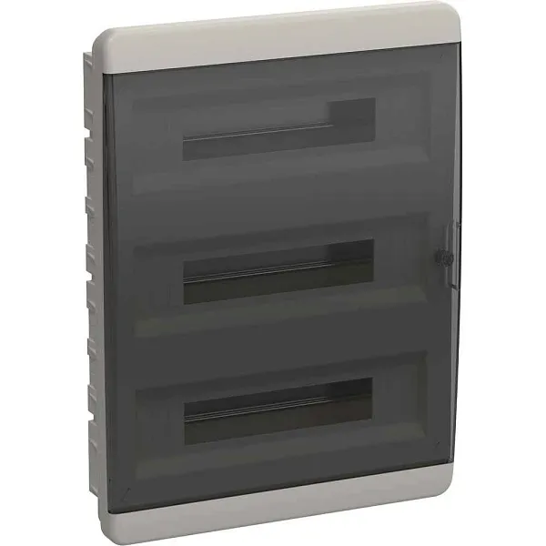 БОКС  ЩРН-П  (пласт.)54 черн. прозр. дверь (535x398x102) IEK TEKFOR