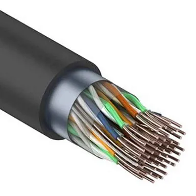 Кабель витая пара U/UTP, CAT 5е, PE, 25PR, 24AWG, OUTDOOR, SOLID, черный, 305м, РФ REXANT | 01-1122-R | REXANT