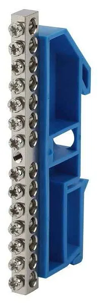 Шина N "ноль" на DIN-изол. ШНИ-6х9-14 никелированная Д син. NO-222-88-1 ЭРА Б0044137 