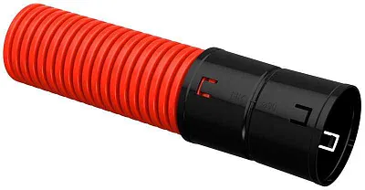 Труба гофрированная двустенная ПНД гибкая d90мм с муфтой красн. (уп.50м) IEK CTG12-090-K04-050-R 