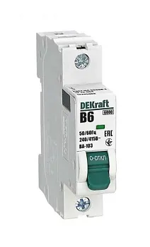 Выключатель автоматический модульный 1п B 6А 6кА ВА-103 DEKraft 12205DEK DEKraft