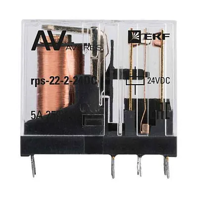Реле промежуточное РП slim 22/2 5А 24В DC AVERES EKF rps-22-2-24DC 