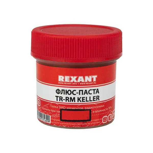 Флюс для пайки паста TR-RM KELLER 20 мл банка Rexant 09-3690 