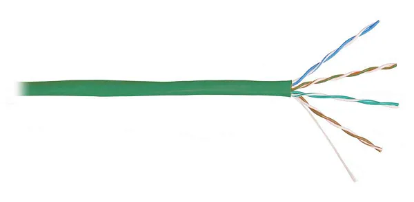 Кабель витая пара U/UTP кат.6 4х2х0.575 23 AWG нг(A)-LSLTx INDOOR SOLID зел. (305м) 01-0071