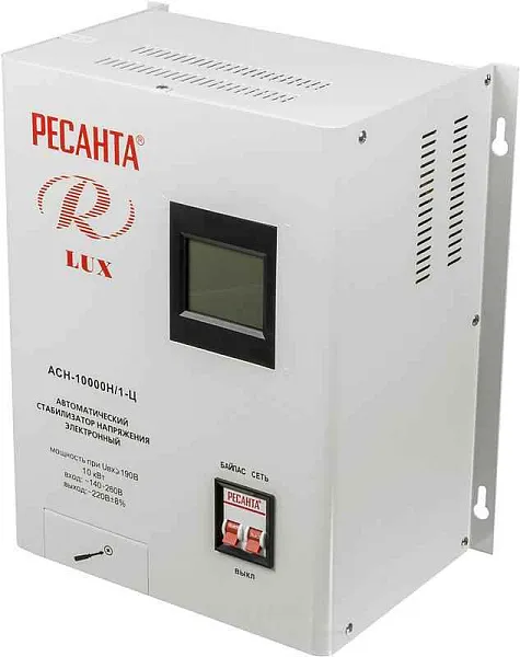 Стабилизатор напряжения АСН-10000 Н/1-Ц Lux 1ф 10кВт IP20 Ресанта 63/6/18 