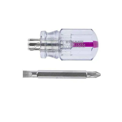 Отвертка комбинированная прозрачная рукоятка двухсторонний стержень 40мм (крестовая PH2 шлицевая SL 6мм) Rexant 12-4743 