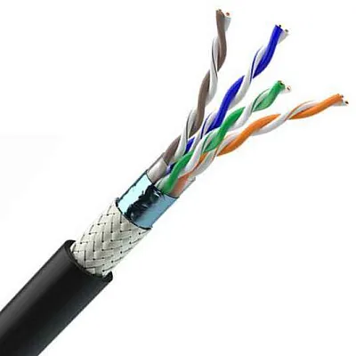 Кабель SFUTP4-C5E-S24-IN-LSZH-GY-305 витая пара SF/UTP кат. 5e; 4 пары (24 AWG) ож (solid) экран - фольга + медная оплетка LSZH (-20град.C - +75град.C) сер. (уп.305м) Hyperline 246264