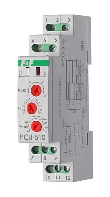 Реле времени PCU-510 2х8А 230В 2 перекл. IP20 многофункц. монтаж на DIN-рейке F&F EA02.001.009 