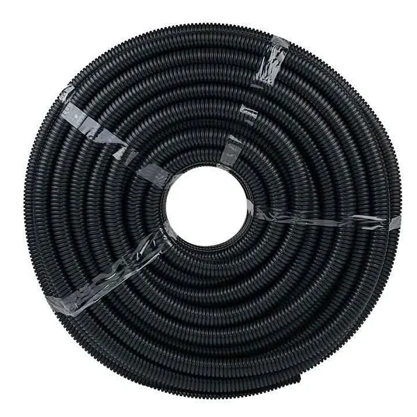 Труба гофрированная d25мм с протяжкой безгалоген. трудногорючая (FRHF) черн. (уп.75м) Plast EKF FRHF-25 