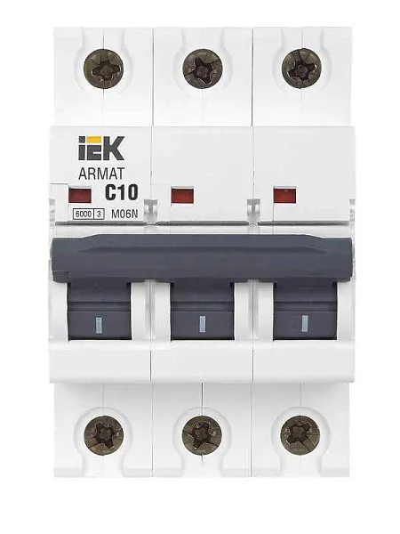 Выключатель автоматический модульный 3п C 10А M06N ARMAT IEK AR-M06N-3-C010 