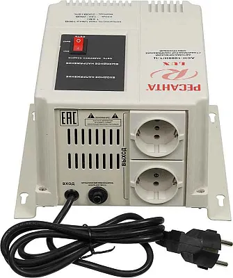 Стабилизатор напряжения АСН-1000 Н/1-Ц Lux 1ф 1кВт IP20 настен. релейный с двумя розетками Ресанта 63/6/14 