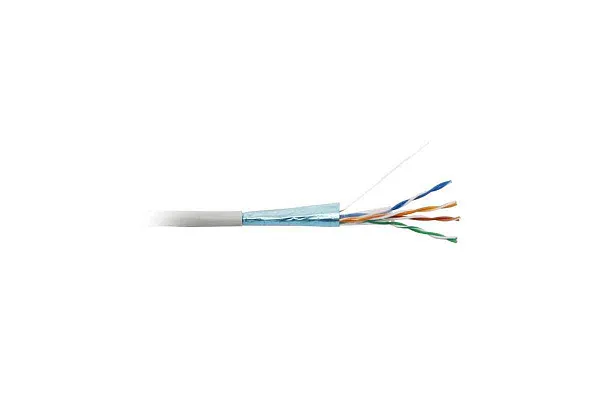 Кабель витая пара F/UTP кат.5E 4х2х24AWG solid PVC FUTP4-C5E-S24-IN-PVC-GY-305 сер. (м) Hyperline 42052