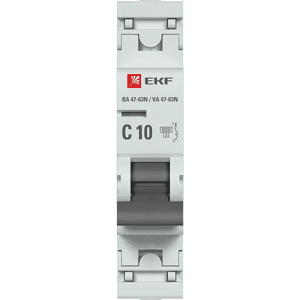 Автомат  2п 10А (C) (ВА 47-63N) 6kA EKF PROxima 
