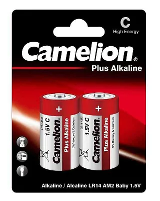 Элемент питания алкалиновый C/LR14 1.5В Plus Alkaline LR14-BP2 BL-2 (блист.2шт) Camelion 1653 