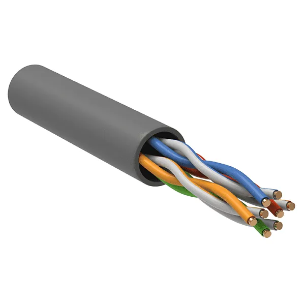 Кабель витая пара U/UTP кат.5E 4х2х24AWG solid CU PVC сер. (м) GENERICA BC1-C5E04-111-305-G