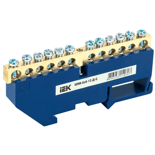 Шина нулевая на DIN-изол ШНИ-6x9-6-Д-С HLT