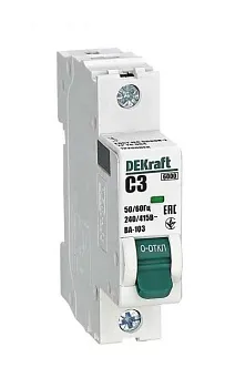 Выключатель автоматический модульный 1п C 3А 6кА ВА-103 DEKraft 12266DEK DEKraft