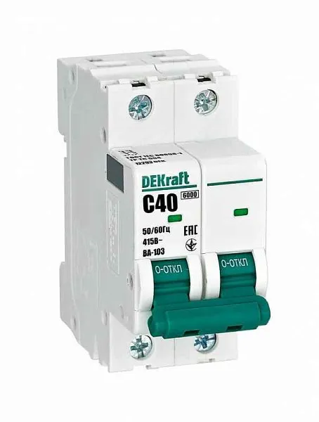 Выключатель автоматический модульный 2п C 40А 6кА ВА-103 DEKraft 12293DEK 