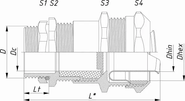 Кабельный ввод ВК-НС-М20-16-МР20 IP66/IP67/IP68 ГОФРОМАТИК 