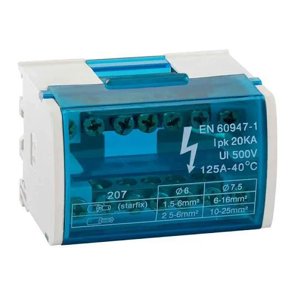 Шина "N" нулевая на DIN-рейку в корпусе 2х7 групп КЭАЗ 143228 