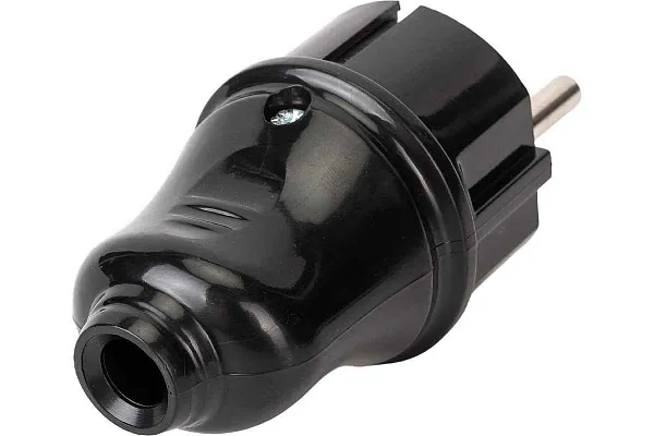 Вилка штепсел. разборная прямая с з/к черная ВПп10-02-Ст 16А ИЭК