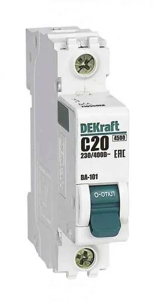 Выключатель автоматический модульный 1п C 20А 4.5кА ВА-101 DEKraft 11055DEK 