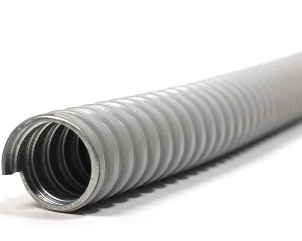 Металлорукав в ПВХ изоляции МПГ нг толстостенный 32 (20 м/уп.) серый с протяжкой ГОФРОМАТИК 