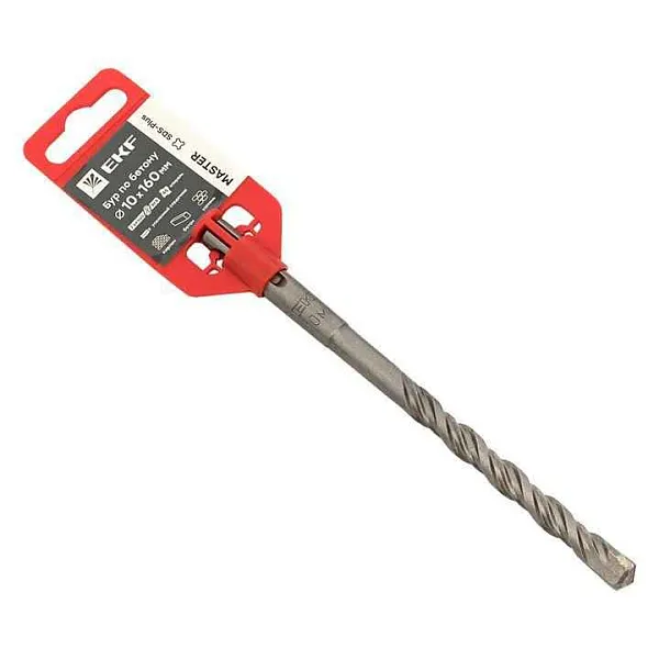 Бур по бетону SDS-plus 10х160мм 2 резца 4S спираль Master EKF db-10-160-2x4 
