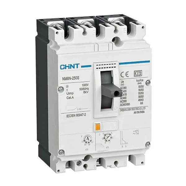 Выключатель автоматический 3п 160А 50кА NM8N-250S TM 3P с рег. термомагнит. расцеп. (R) CHINT 271172 