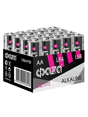 Элемент питания алкалиновый AA/LR6 1.5В Alkaline Pack-20 (уп.20шт) ФАZА 5028098 