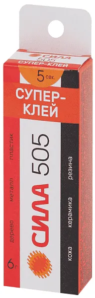 Супер-клей 6г 505-6 пластик (туба в кор.) СИЛА Б0033120