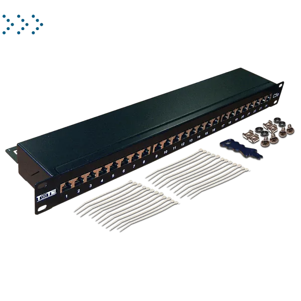 Патч-панель TWT 24 порта, STP, кат.6, 1U 
